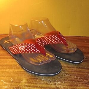 Virginia Tech flip flops sandals sz XL 11 12